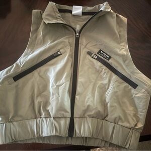 Firmabs Olive Crop Jacket with Zip Closure